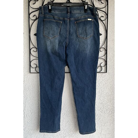 Sold- Chicos Scattered Stones Girlfriend Jeans - Size 2.5/ Large Or 14- Blue - Picture 5 of 9